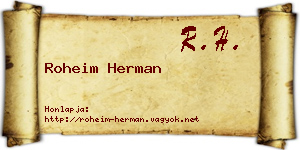 Roheim Herman névjegykártya
