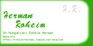 herman roheim business card